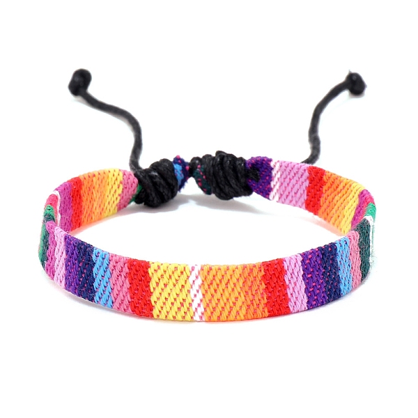 

PandaHall Cloth Rope Braided Flat Cord Bracelet, Ethnic Tribal Adjustable Bohemia Bracelet, Yellow, 7-1/8 inch(18cm) Cloth Flat Yellow