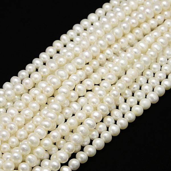 

PandaHall Natural Cultured Freshwater Pearl Beads Strands, Potato, Creamy White, 7~8mm, Hole: 0.8mm, about 47pcs/strand, 14.17~14.49 inch...