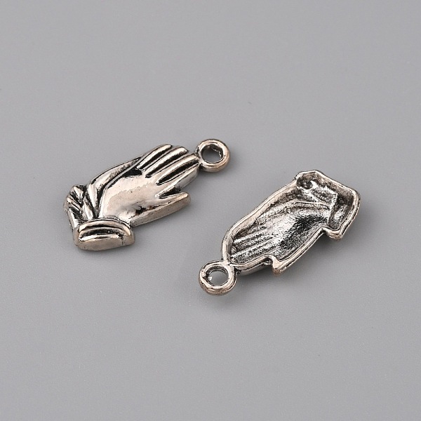

PandaHall Zinc Tibetan Style Alloy Pendants, Pray Gesture, Antique Silver, 19.5x8.5x2.5mm, Hole: 1.8mm Alloy Others