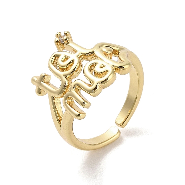 

PandaHall Brass Pave Cubic Zirconia Open Cuff Rings, Word Toi & Moi, Real 18K Gold Plated, Inner Diameter: 17.8mm Brass+Cubic Zirconia Word..., Clear