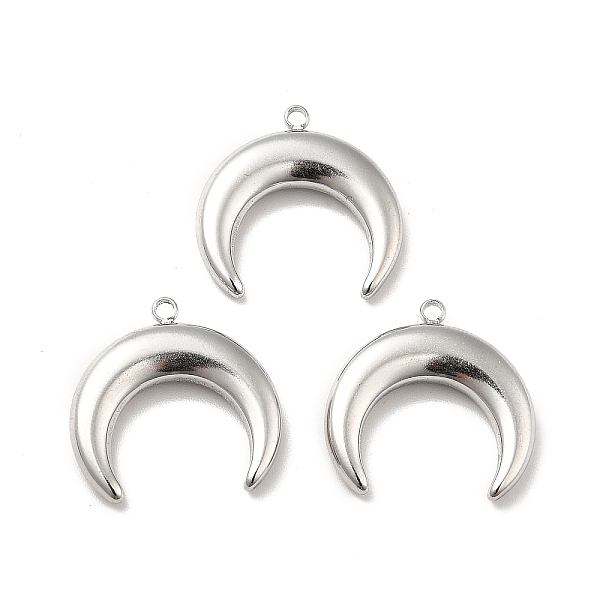 

PandaHall 304 Stainless Steel Pendants, Double Horn/Crescent Moon, Stainless Steel Color, 18x18.5x3.5mm, Hole: 1.5mm 304 Stainless Steel...
