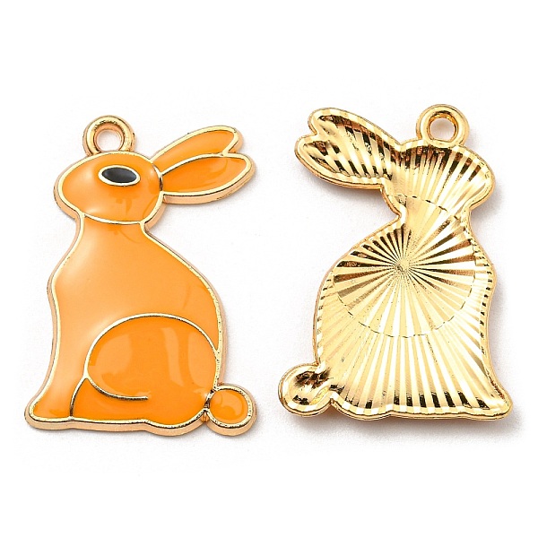 

PandaHall Alloy Pendants, with Enamel, Golden, Cadmium Free & Nickel Free & Lead Free, Rabbit Charms, Orange, 25x17.5x2.5mm, Hole: 1.6mm...