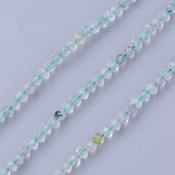 

PandaHall Natural Fluorite Beads Strands, Faceted, Round, 3~3.5mm, Hole: 0.5mm, about 115~130pcs/strand, 14.5~16.1 inch(37~41cm) Fluorite...
