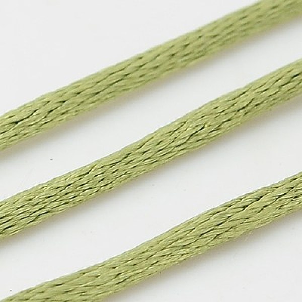 

PandaHall Nylon Cord, Satin Rattail Cord, for Beading Jewelry Making, Chinese Knotting, Olive Drab, 2mm, about 50yards/roll(150 feet/roll)..., Green
