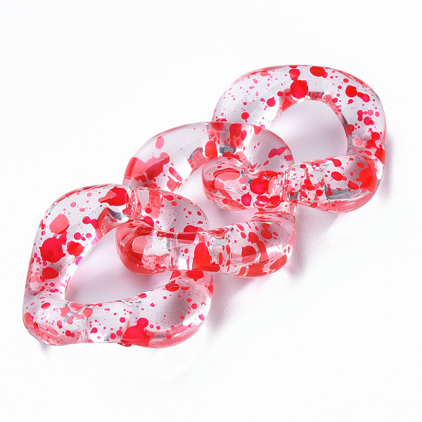 

PandaHall Transparent Acrylic Linking Rings, Quick Link Connectors, for Curb Chains Making, Twist Oval, Red, 31x29x7mm, Inner Diameter...