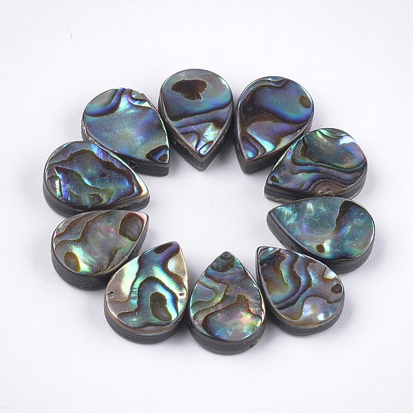 

PandaHall Abalone Shell/Paua Shell Beads, teardrop, Colorful, 14x10x3.5~4mm, Hole: 1mm Paua Shell Teardrop Green
