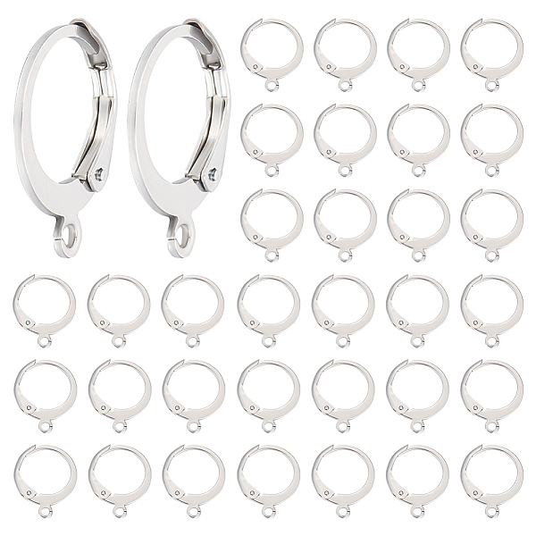 

PandaHall Beebeecraft 200Pcs 304 Stainless Steel Leverback Earring Findings, with Loop, Stainless Steel Color, 14.5x12x2mm, Hole: 1mm 304...
