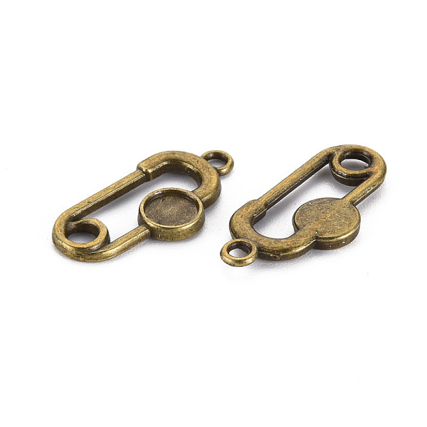 

PandaHall Tibetan Style Alloy Pendant Cabochon Settings, Cadmium Free & Lead Free, Safety Pin Shape, Antique Bronze, Tray: 5mm, 23x11.5x2mm...