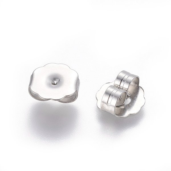 

PandaHall 304 Stainless Steel Ear Nuts, Butterfly Earring Backs for Post Earrings, Stainless Steel Color, 9.5x9.5x4mm, Hole: 1mm 304...