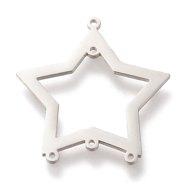 

PandaHall 304 Stainless Steel Chandelier Components Links, Polishing, Star, Stainless Steel Color, 35x32.5x1mm, Hole: 1.4mm and 1.2mm 304...