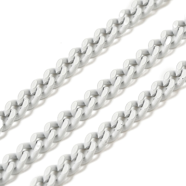 

PandaHall Spray Painted 304 Stainless Steel Curb Chains, with Spool, Unwelded, White, 5x3.5x1.6mm 304 Stainless Steel White
