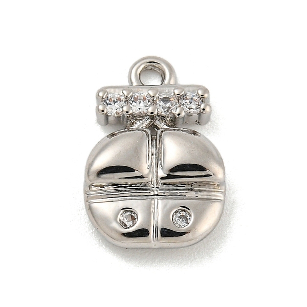 

PandaHall Brass Micro Pave Clear Cubic Zirconia Pendants, Platinum, 12x8x2.5mm, Hole: 1.3mm Brass+Cubic Zirconia Clear