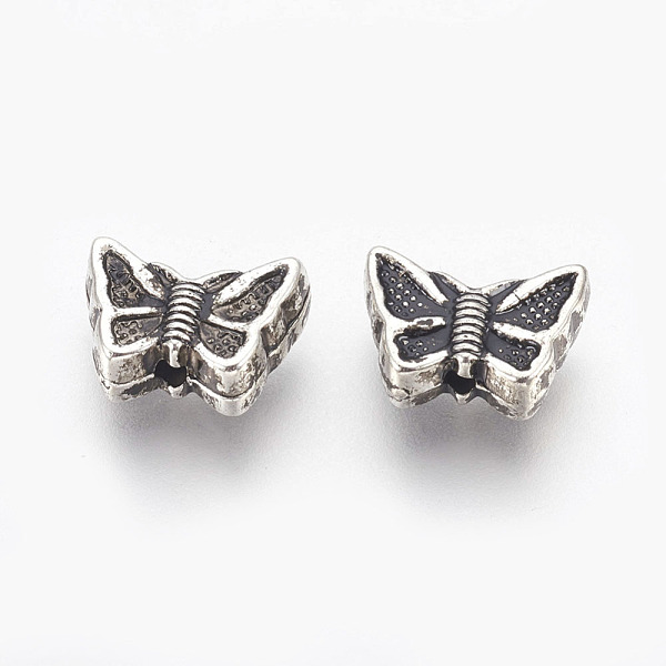 

PandaHall CCB Plastic Beads, Butterfly, Antique Silver, 8x11x4mm, Hole: 1.2mm Plastic Butterfly