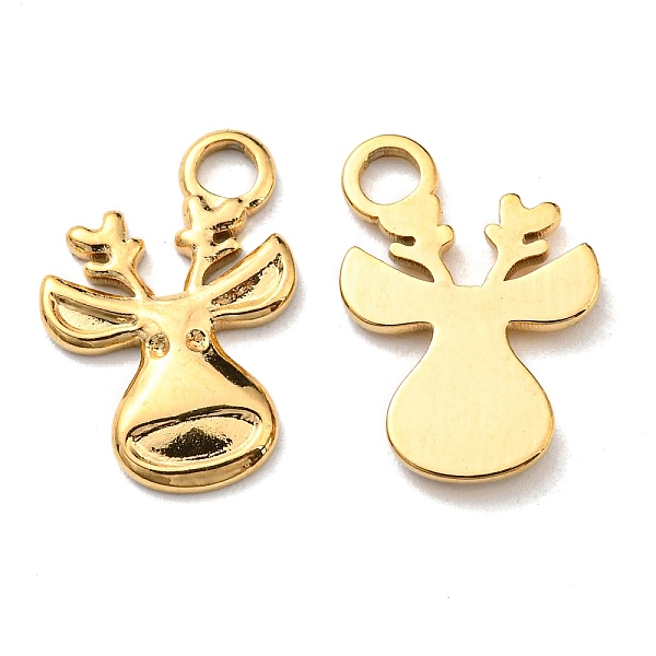 

PandaHall Ion Plating(IP) 304 Stainless Steel Pendants, Manual Polishing, Christmas Reindeer/Stag Charms, Golden, 16x10x2mm, Hole: 2mm 304...