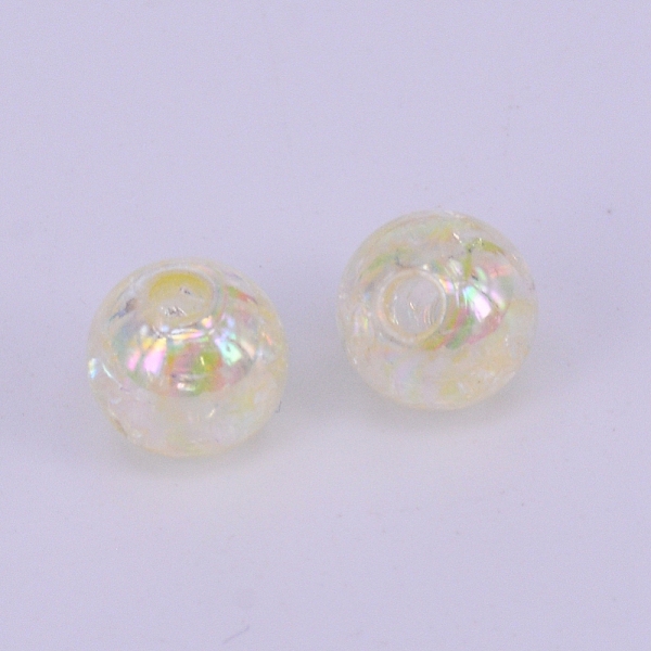 

PandaHall Electroplate Crackle Acrylic Beads, AB Color Plated, Round, Light Goldenrod Yellow, 8mm, Hole: 2mm, about 1515pcs/421g Acrylic...