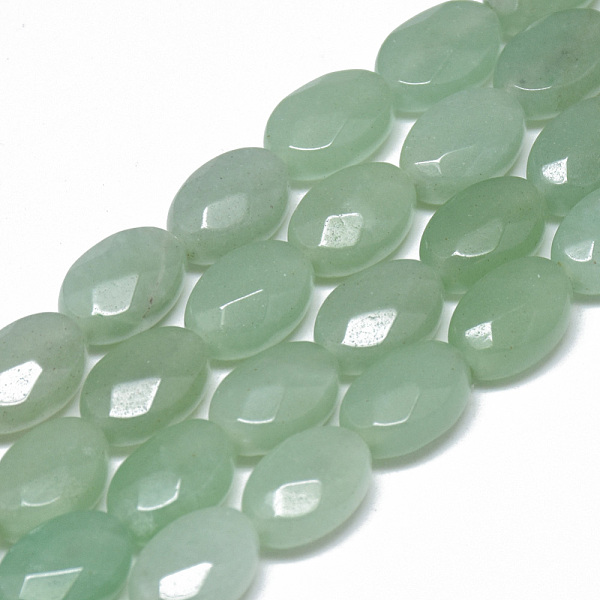 

PandaHall Natural Green Aventurine Bead Strands, Faceted, Oval, 12x8x5~6mm, Hole: 1mm, about 17pcs/strand, 7.8 inch Green Aventurine Oval