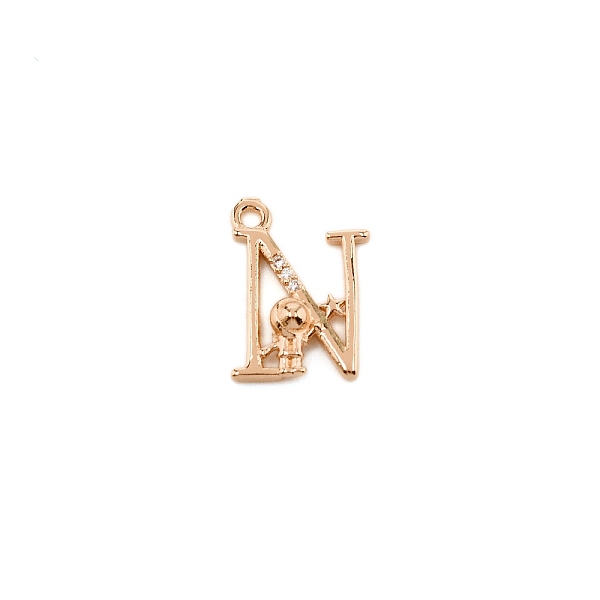 

PandaHall Brass Micro Pave Cubic Zirconia Charms, Long-plating, Letter, Letter.N, 16x11.5x3.5mm, Hole: 1.5mm Brass+Cubic Zirconia Letter..., Clear