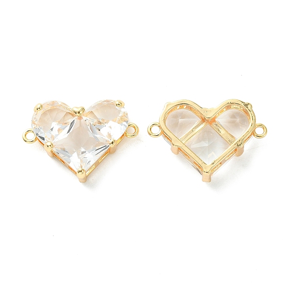 

PandaHall Brass Pave Cubic Zirconia Connector Charms, Heart Links, Real 18K Gold Plated, Clear, 18.5x26x7.5mm, Hole: 1.6mm Brass+Cubic...