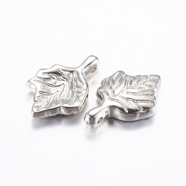 

PandaHall CCB Plastic Pendants, Leaf, Platinum, 18x12x3.5mm, Hole: 1mm Plastic Leaf