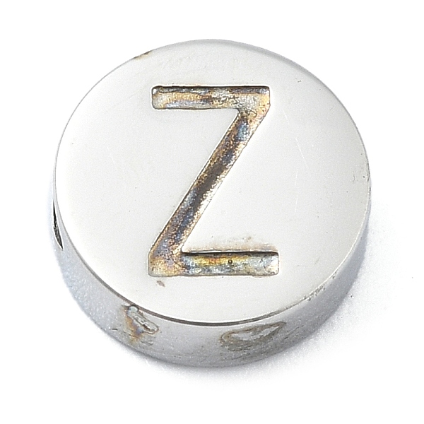

PandaHall 304 Stainless Steel Beads, Flat Round with Letter, Stainless Steel Color, Letter Z, 8x3mm, Hole: 1.6mm 304 Stainless Steel Letter...