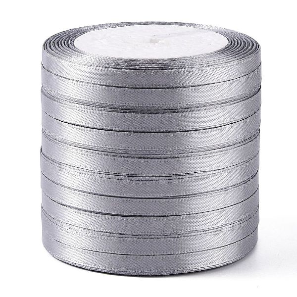 

PandaHall Single Face Satin Ribbon, Polyester Ribbon, Gray, 1/4 inch(6mm), about 25yards/roll(22.86m/roll), 10rolls/group, 250yards/group...