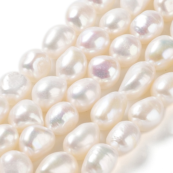 

PandaHall Natural Cultured Freshwater Pearl Beads Strands, Two Side Polished, Grade 5A, Seashell Color, 9~10x8~9x7~8mm, Hole: 0.6mm, about...