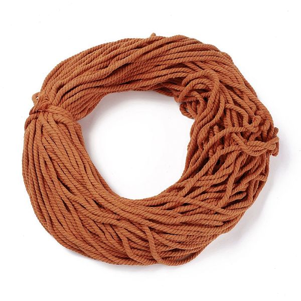 PandaHall Cotton Thread Cords, 3-Ply, For Jewelry Making, Chocolate, 5~5.8mm, 109.4 yard(100m)/bundle Cotton Brown