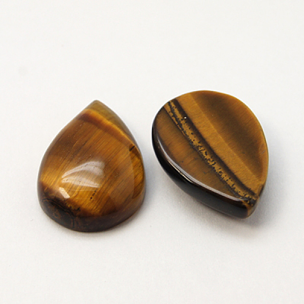 

PandaHall Natural Tiger Eye Cabochons, teardrop, Dark Goldenrod, 18x13x5mm Tiger Eye Teardrop Gold