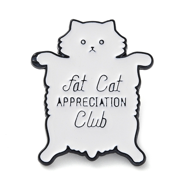 

PandaHall Cartoon Cat Enamel Pins, with Word Fat Cat Appreciation Club, Black Alloy Badge for Backpack Clothes, White, 32.5x27x1.5mm...