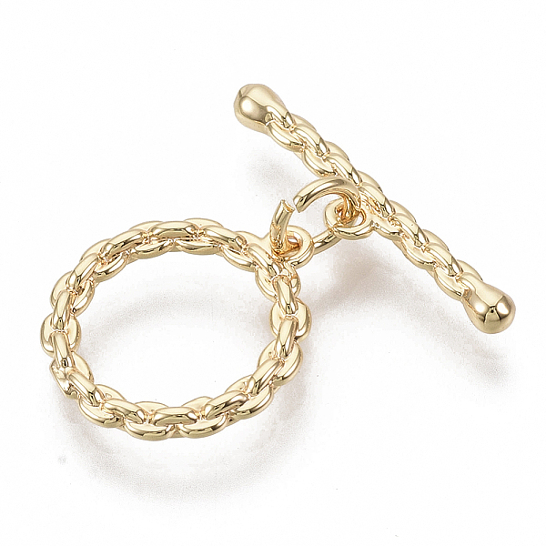 

PandaHall Brass Toggle Clasps, Nickel Free, Ring, Real 18K Gold Plated, 21mm, Bar: 20~22x4x2.5mm, hole: 1.2mm, Ring: 15x13.5x2mm, hole...