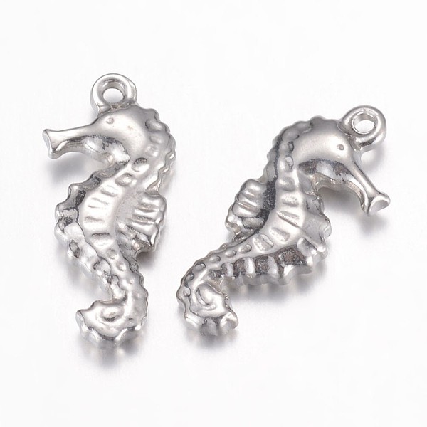 

PandaHall 304 Stainless Steel Pendants, Sea Horse, Stainless Steel Color, 20x9.5x3.5mm, Hole: 0.6~1.2mm 304 Stainless Steel Sea Horse