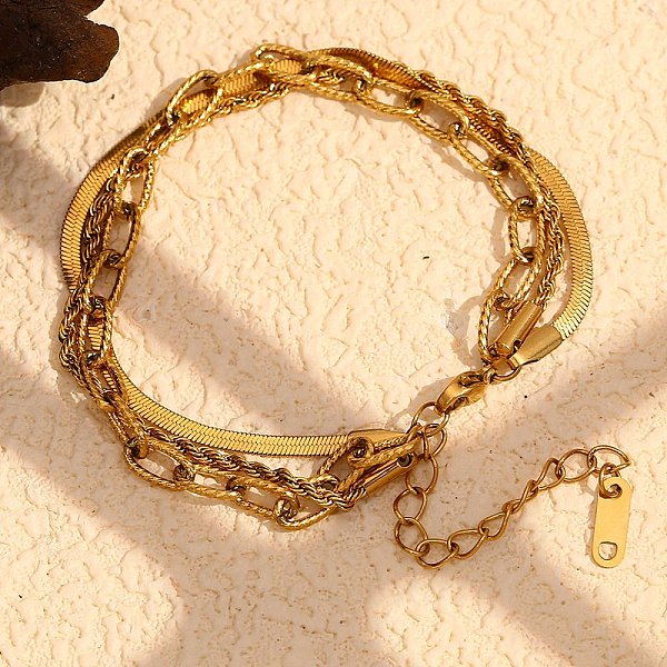 304 Stainless Steel Multi Layer Chain Bracelets