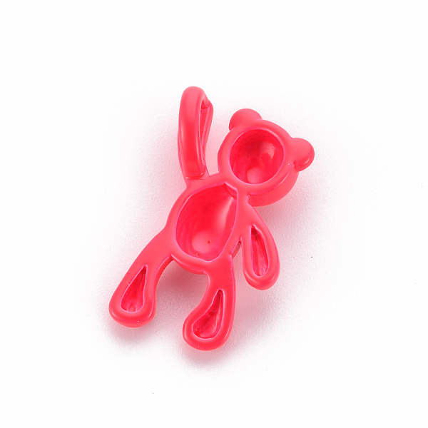 

PandaHall Brass Spray Painted Pendants, Cadmium Free & Nickel Free & Lead Free, Bear, Cerise, 20x11x4mm, Hole: 4x2mm Brass Bear Red