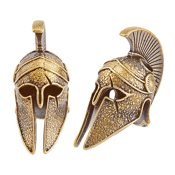 

PandaHall SUPERFINDINGS 2Pcs Tibetan Style Alloy European Beads, Large Hole Beads, Helmet, Antique Bronze, 33.5x13x19.5mm, Hole: 4mm Alloy...
