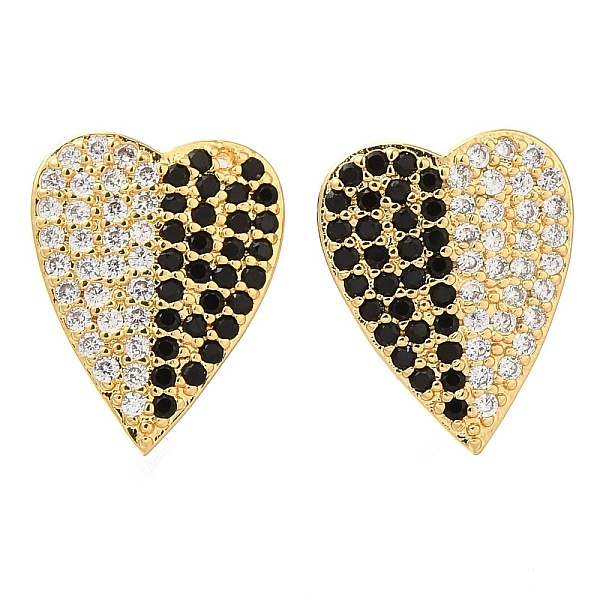 Aretes con pavé de latón y circonitas cúbicas