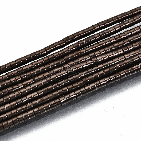 

PandaHall Electroplate Non-magnetic Synthetic Hematite Beads Strands, Column, Coconut Brown, 1.5x1mm, Hole: 0.5mm, about 377~383pcs/strand...