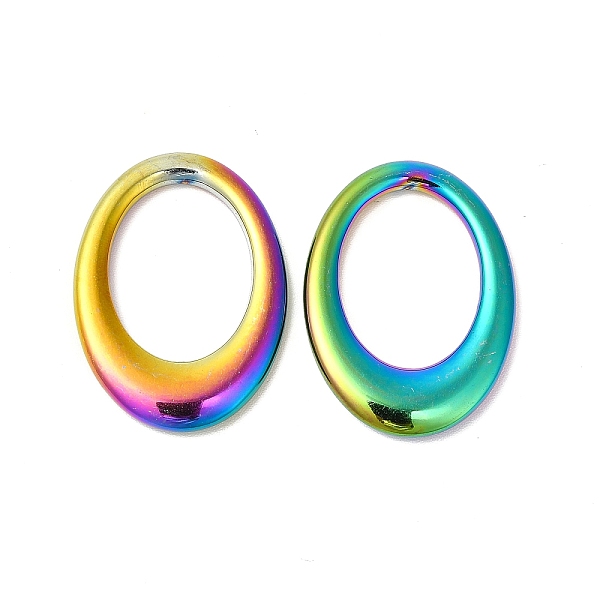 

PandaHall Ion Plating(IP) 304 Stainless Steel Linking Rings, Oval, Rainbow Color, 26.5x19.5x2.7mm, Inner Diameter: 17x13mm 304 Stainless...