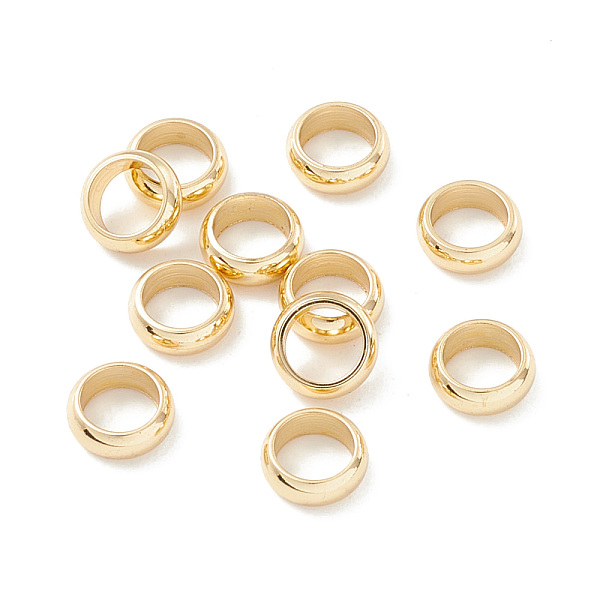 

PandaHall 201 Stainless Steel European Large Hole Beads, Spacer Beads, Flat Round/Ring, Real 18K Gold Plated, 7x2.5mm, Hole: 5mm 201...