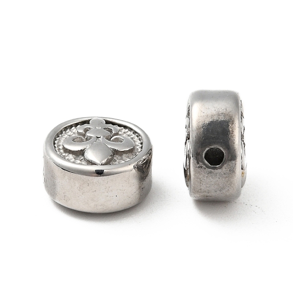 

PandaHall 304 Stainless Steel Beads, Flat Round with Fleur De Lis, Stainless Steel Color, 10x6mm, Hole: 1.6mm 304 Stainless Steel Flat Round