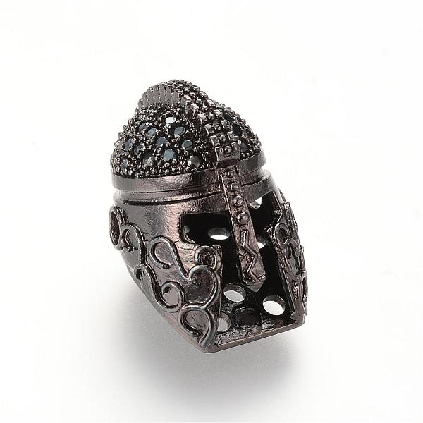 

PandaHall Brass Micro Pave Cubic Zirconia Beads, Roman Gladiator Helmet Charms, Gunmetal, 20.5x13.8mm Brass+Cubic Zirconia Hat
