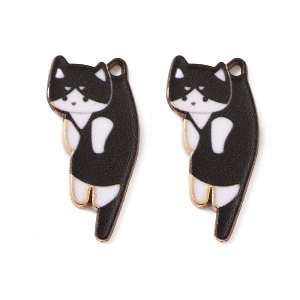 

PandaHall Alloy Enamel Pendants, Golden, Cat, Black, 25x13x1mm, Hole: 1.4mm Alloy+Enamel Cat Shape Black