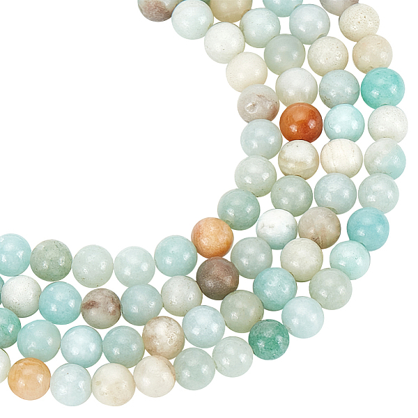 

PandaHall 2 Strands Natural Flower Amazonite Beads Strands, Round, 6mm, Hole: 1mm, about 62pcs/strand, 15.2 inch Flower Amazonite Round