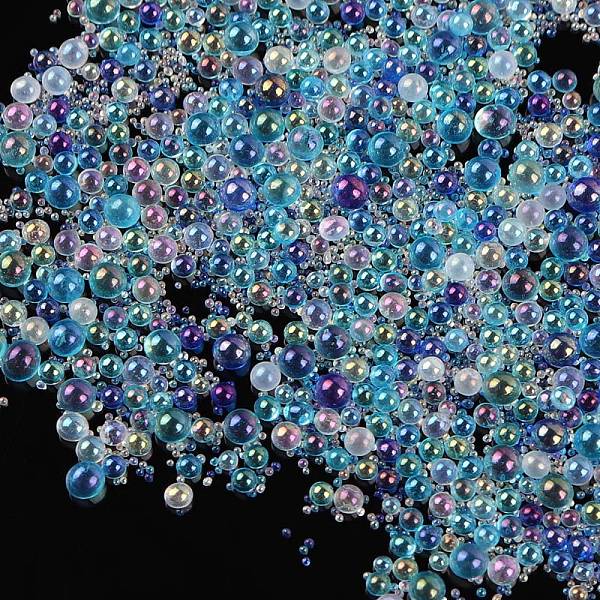 

PandaHall AB-Color Plated DIY 3D Nail Art Decoration Mini Glass Beads, Tiny Caviar Nail Beads, Dark Turquoise, 0.6~3mm Glass Round