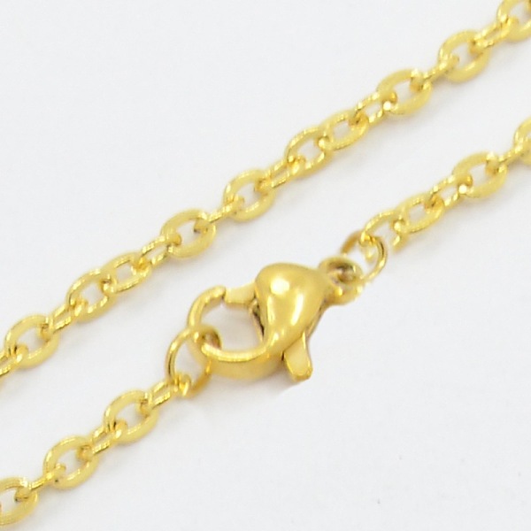 

PandaHall 304 Stainless Steel Cable Chain Necklaces, with Lobster Claw Clasps, Golden, 19.7 inch(50cm) 304 Stainless Steel