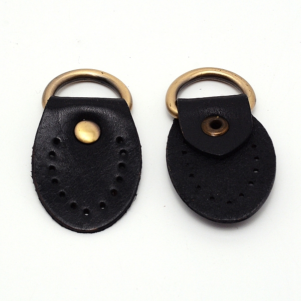 

PandaHall Genuine Leather Bag Accessories, with Antique Bronze Iron D Ring, Bag replacement Accessories, Black, 51x31x1mm, Hole: 1.5mm and...