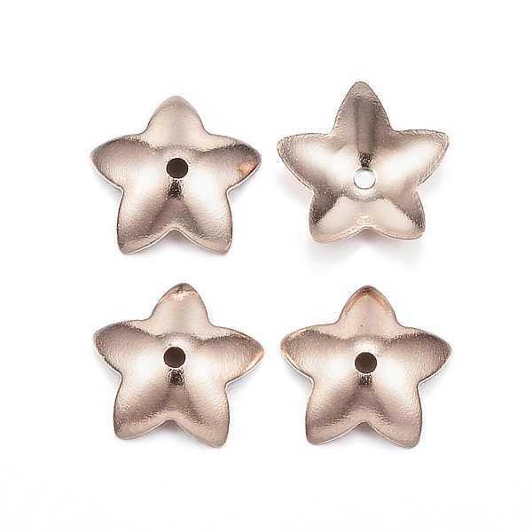 

PandaHall Ion Plating(IP) 304 Stainless Steel Flower Bead Cap, 5-Petal, Rose Gold, 7x7.5x2mm, Hole: 0.8mm 304 Stainless Steel