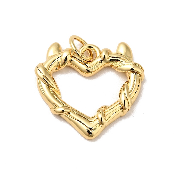 

PandaHall Rack Plating Brass Pendants, with Jump Ring, Cadmium Free & Nickel Free & Lead Free, Heart, Real 18K Gold Plated, 16x17x2.5mm...