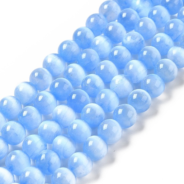 

PandaHall Natural Selenite Beads Strands, Grade A, Dyed, Round, Cornflower Blue, 8.5mm, Hole: 0.8mm, about 46pcs/strand, 15.35''(39cm)...