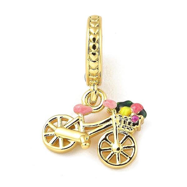 

PandaHall Rack Plating Brass Pendant, with Enamel, Long-Lasting Plated, Lead Free & Cadmium Free, Motorbike, Real 18K Gold Plated, 21.5mm...