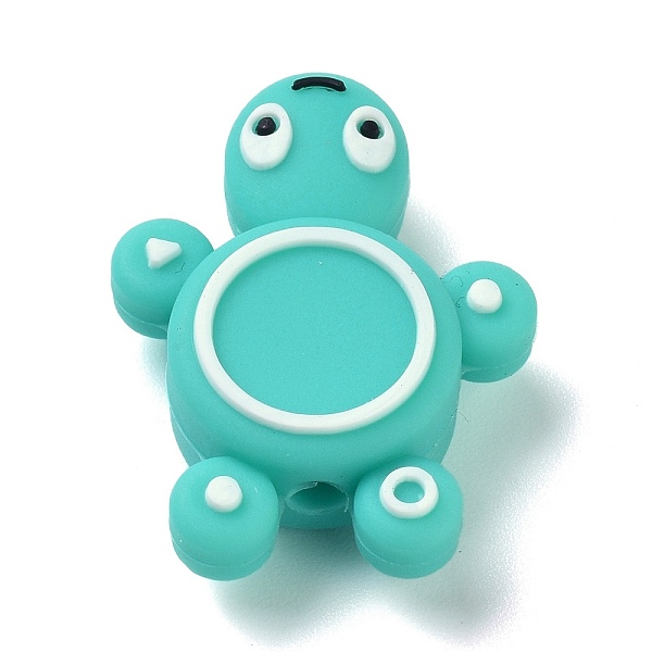 

PandaHall Silicone Focal Beads, Turtle, Light Sea Green, 29x22x8mm, Hole: 3mm Silicone Tortoise